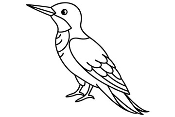 Stylized Woodpecker Linework