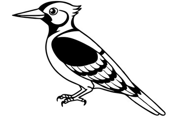 Stylized Woodpecker Linework