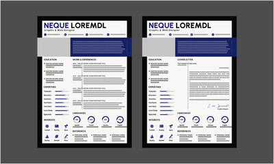 Resume CV. Professional modern and minimal resume CV, Clean and modern resume portfolio CV template
