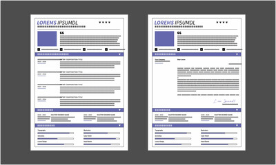 Resume CV. Professional modern and minimal resume CV, Clean and modern resume portfolio CV template

