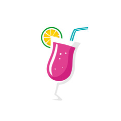 Pink Summer Cocktail With Lime