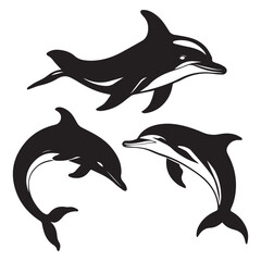 vector silhouette of a dolphin