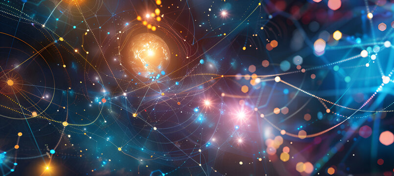 Cyber big data flow blockchain data network line
Abstract digital background of points and lines with glowing plexus
