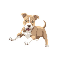 Cheerful Illustration Of An American Pitbull