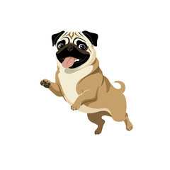 Cheerful Illustration Of A Pug