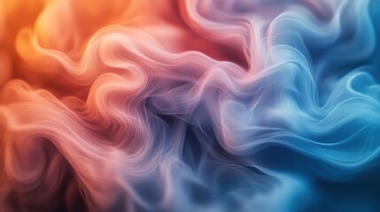 Obraz premium Abstract swirling smoke, orange blue, dark background, design element