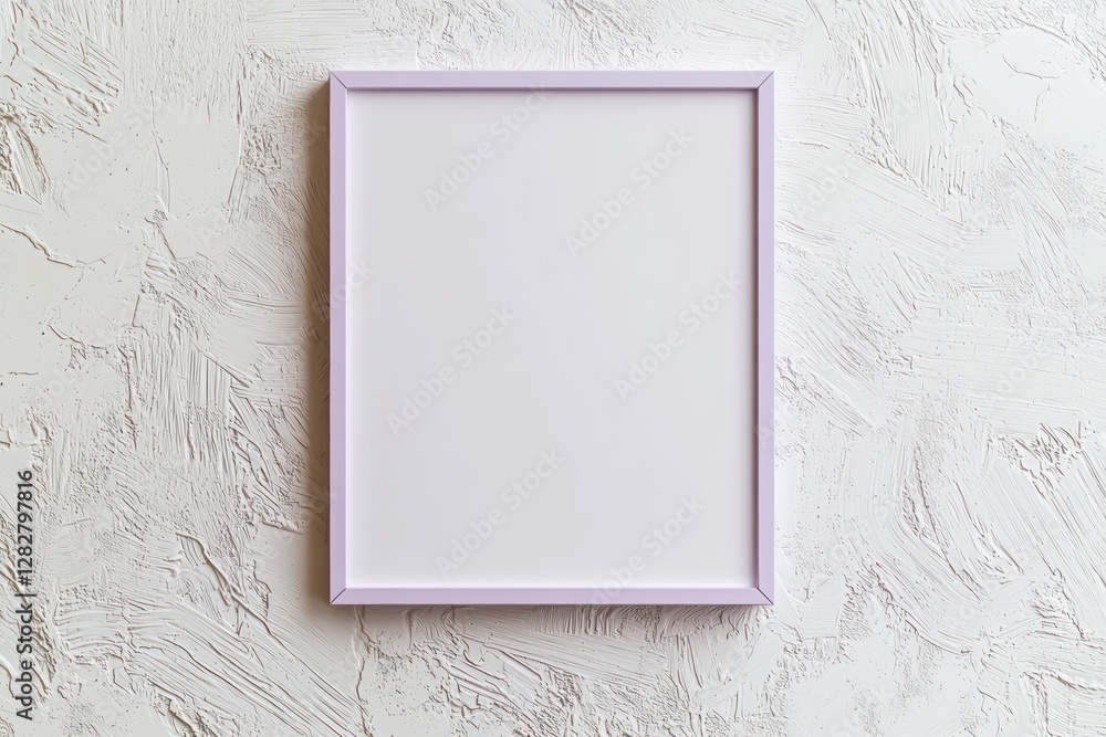 Poster textured light background sets off the pale lavender borders of this ai 3d mock-up featuring a minim
