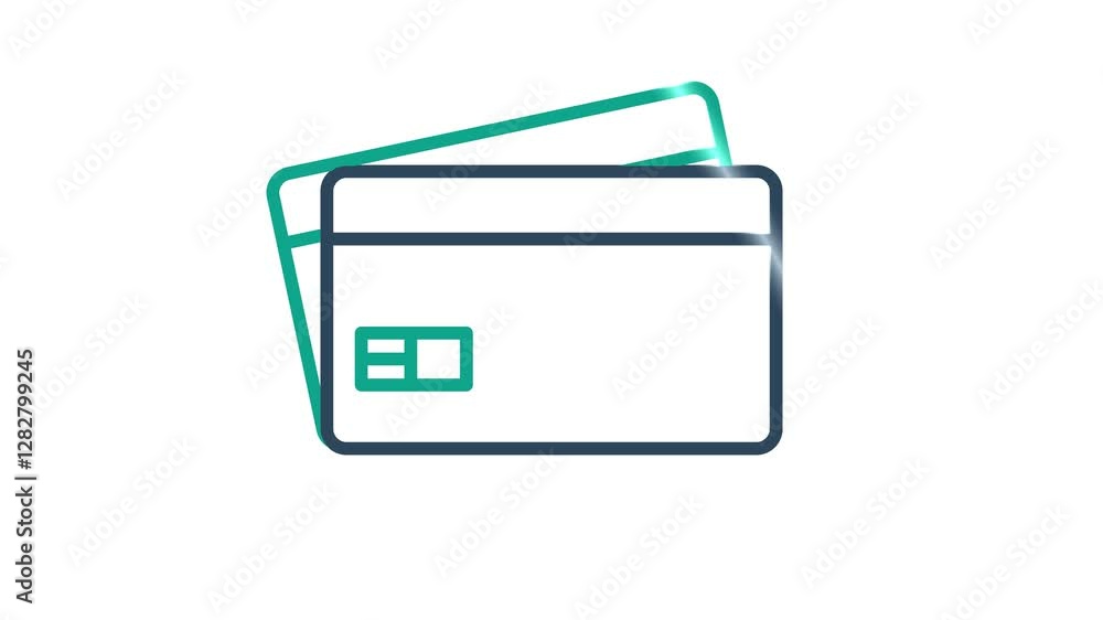 Poster credit card animated icon. animated icon related to bill and payment. suitable for user interface, p