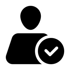 Verified Glyph Icon Vector
