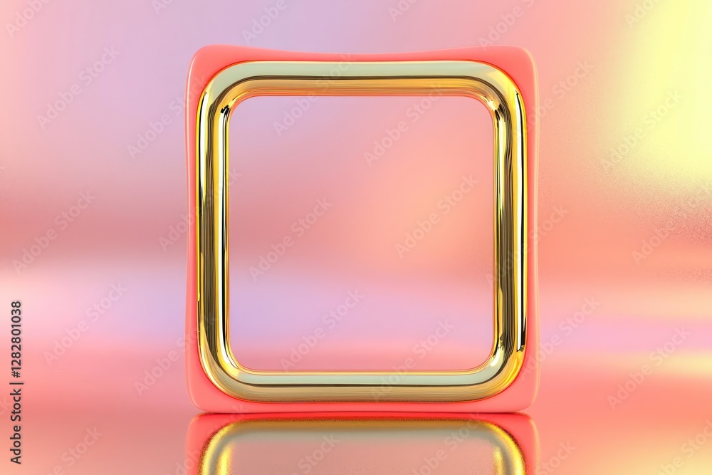 Aufkleber neutral gradient background dynamically supports a minimalist wireframe with soft cream borders in 3
