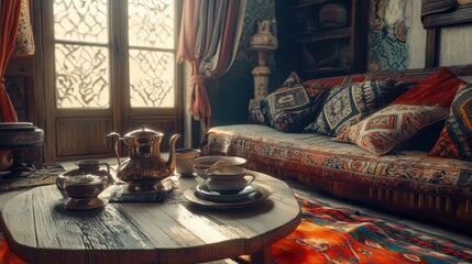 Cozy and Authentic Vintage Living Room with Traditional Decor