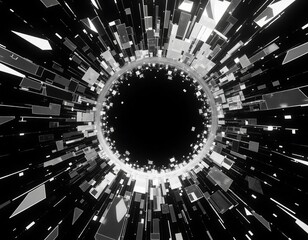 Futuristic Black Hole, Abstract Geometry.
