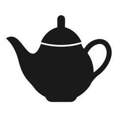 solid black silhouette of a classic teapot