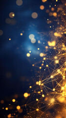 Fototapeta premium vibrant abstract background with glowing golden lights and network patterns