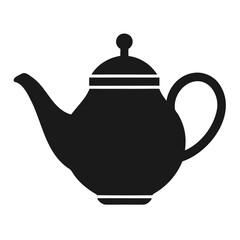 solid black silhouette of a classic teapot