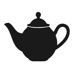 solid black silhouette of a classic teapot