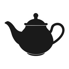solid black silhouette of a classic teapot