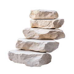 Natural stone stack forisolated on transparent background