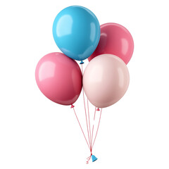 Colorful balloons forisolated on transparent background