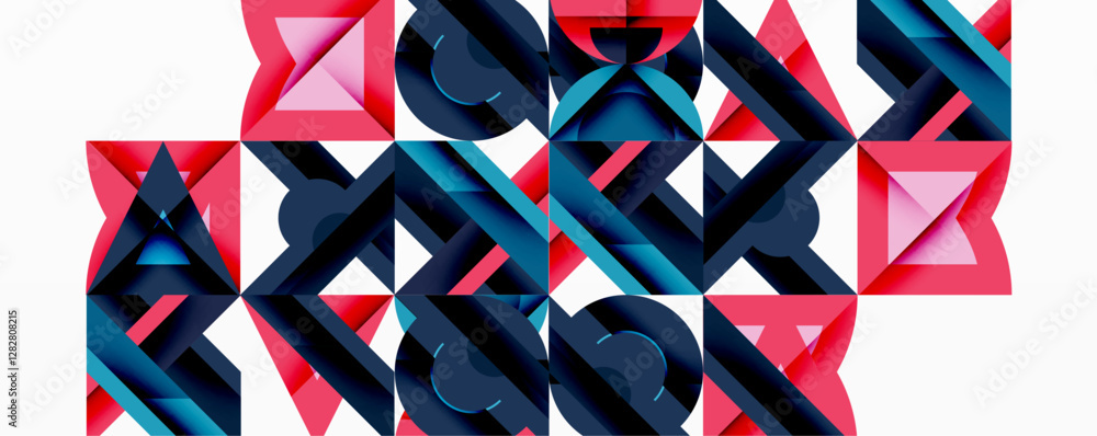 Poster minimal geometric abstract background. circle square and triangle design