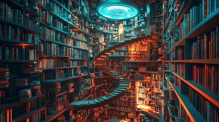 Spiral Library: A Book Lover's Dream