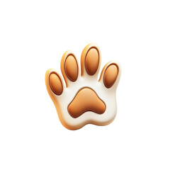 Obraz premium 3D Render of a Cute Cartoon Animal Paw Print - Perfect for Pet-Related Designs
