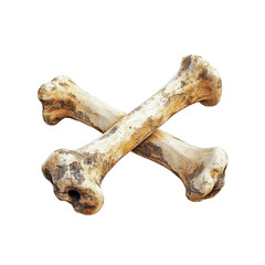 Two Crossbones, Animal Bones, Isolated on transparent background