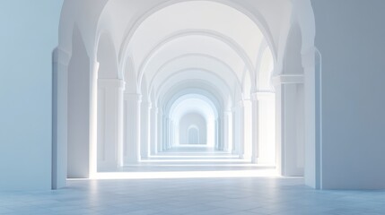 A legislative hall with grand archways leading into the chamber. Featuring importance and entry