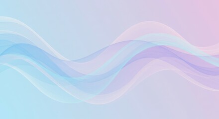 Fototapeta premium Pastel gradient background, soft flowing waves, ethereal abstract design, dreamy atmosphere, light blue and pink hues, gentle curves, minimalist composition, smooth transitions, delicate lines, soothi