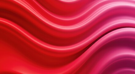 Obraz premium Smooth silky red fabric, flowing curves, abstract background, luxurious texture, soft folds, vibrant crimson, satin sheen, dynamic waves, elegant drapery, high contrast, closeup detail, seamless patte