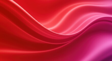 Obraz premium Smooth silky red fabric, flowing curves, abstract background, luxurious texture, soft folds, vibrant crimson, satin sheen, dynamic waves, elegant drapery, high contrast, closeup detail, seamless patte