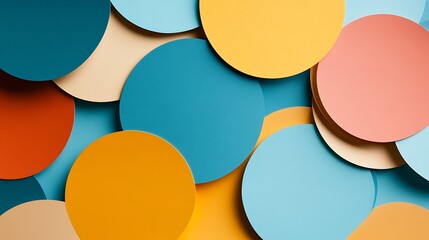 Abstract Colorful Circles Overlapping Design