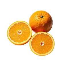 Fototapeta premium Fresh Oranges With Transparent Background, Generative AI