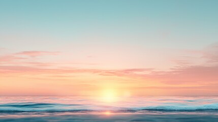 Fototapeta premium Serene sunrise over tranquil ocean waves coastal paradise nature photography peaceful seascape aesthetic viewpoint calm atmosphere for relaxation
