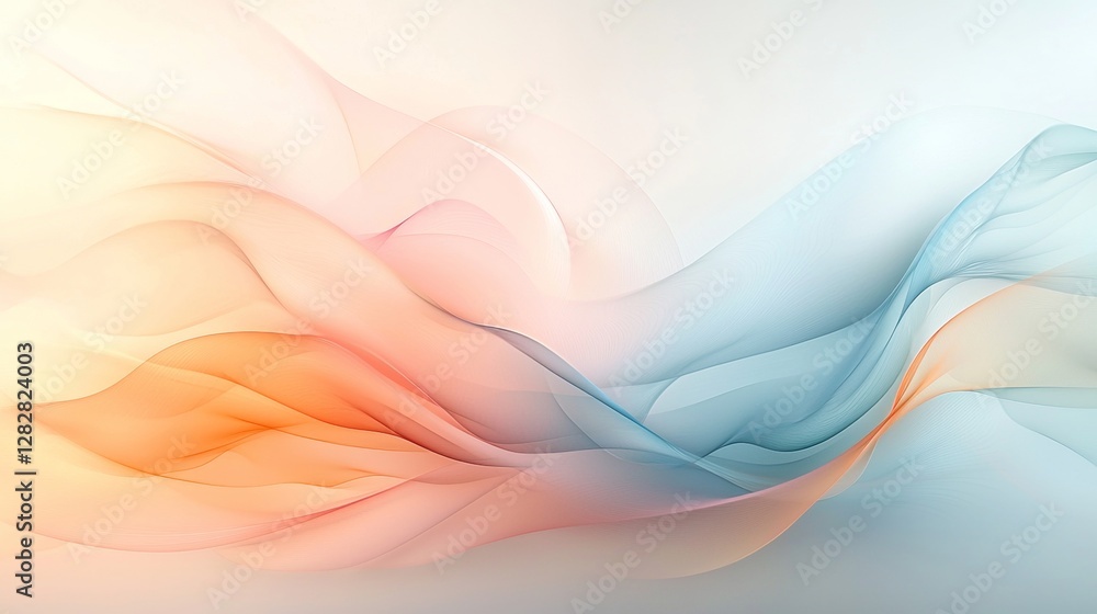 Poster flowing artistry abstract colorful waves illustrating motion and tranquility digital design studio b