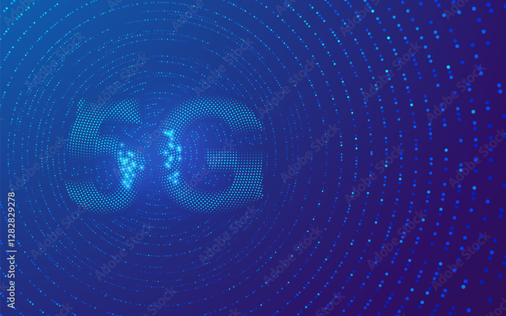 Poster concept of communication technology or high speed wifi, graphic of 5g with futuristic wave element d