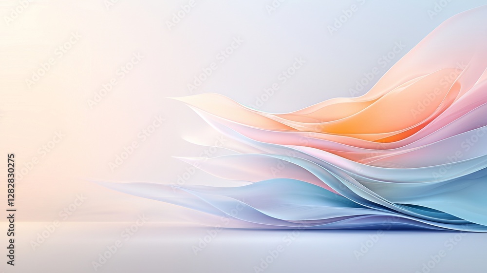 Poster elegant flowing colors display abstract art digital creation minimalist environment soft light aesth