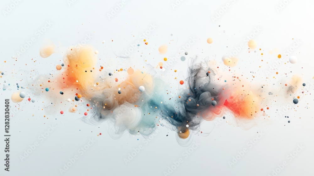 Poster dynamic colorful abstract art swirl studio setting digital artwork tranquil environment close-up vie