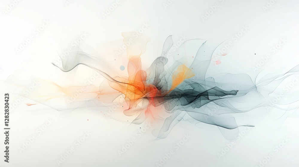 Poster dynamic abstract art composition modern art gallery digital artwork minimalist environment wide angl