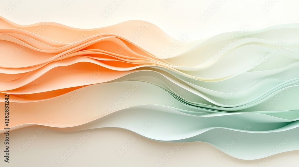 Poster flowing waves of colorful paper textures art studio abstract imagery creative environment close-up v