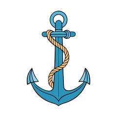 A nautical-themed anchor with a thick rope coiled around its base, symbolizing strength, stability, and the spirit of the sea, perfect for maritime-inspired designs.