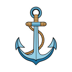 A nautical-themed anchor with a thick rope coiled around its base, symbolizing strength, stability, and the spirit of the sea, perfect for maritime-inspired designs.