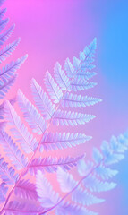 Aesthetic fern fronds in pastel tones, A vibrant botanical wallpaper for modern design