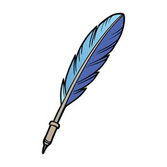 A classic feather quill pen with an ink bottle, symbolizing elegance and timeless writing. Perfect for historical, literary, or artistic themes.