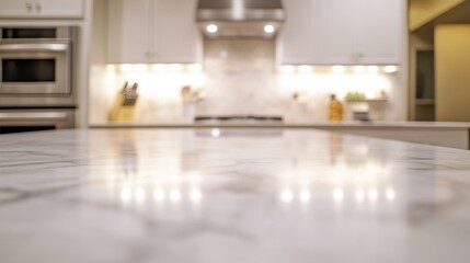 Elegant Kitchen Countertop with Modern Appliances and Lighting