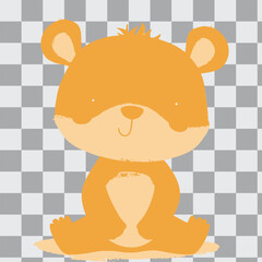 Cute cartoon forest animals, bear characters, woodland creatures, soft colors, flat design, minimal details,