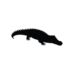 Crocodile & Alligator Vector Set – Black Silhouettes Collection