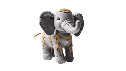 A plush gray elephant toy