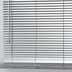 Silver Aluminum Venetian Blinds Close-up