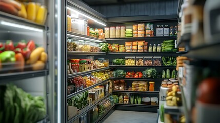 Fototapeta premium grocery shopping in supermarket